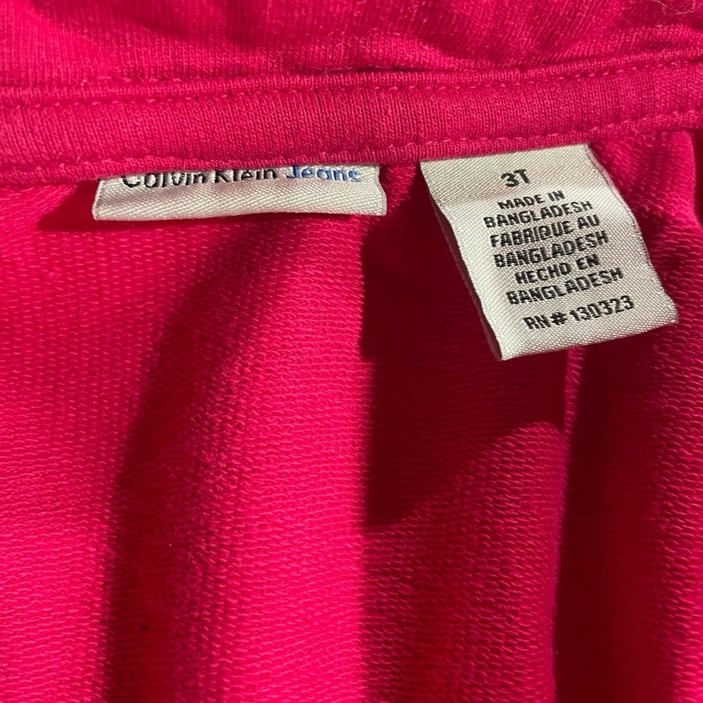 4/$20 Calvin Klein Jeans Kids Pink Spring Jacket Coat with Zipper - Picture 3 of 3